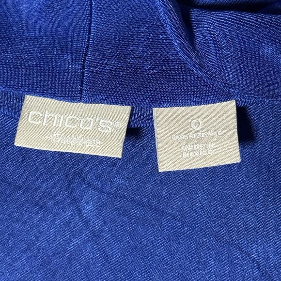 Chico's Travelers 3 Piece Pants Set Slinky Knit Royal Crotto Blue size 12/14 (2) - Picture 16 of 16